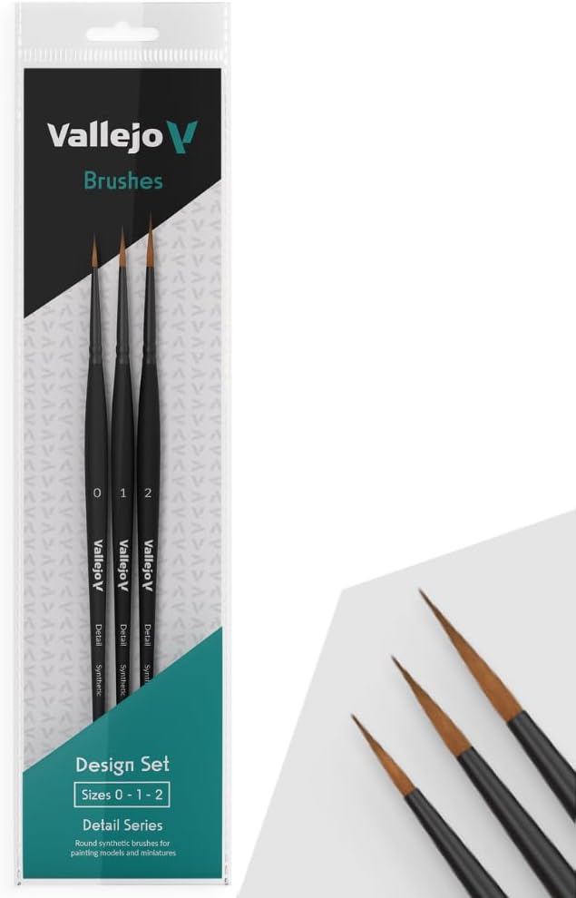 Vallejo Detail Series Design Brush Set (sizes 0, 1, 2)
