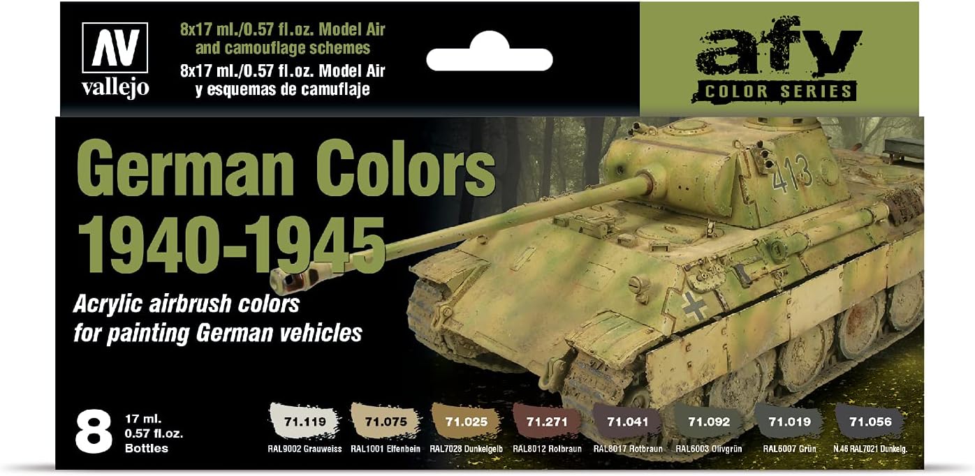 Vallejo German Colors 1940–1945 Model Air Set (8 paints)
