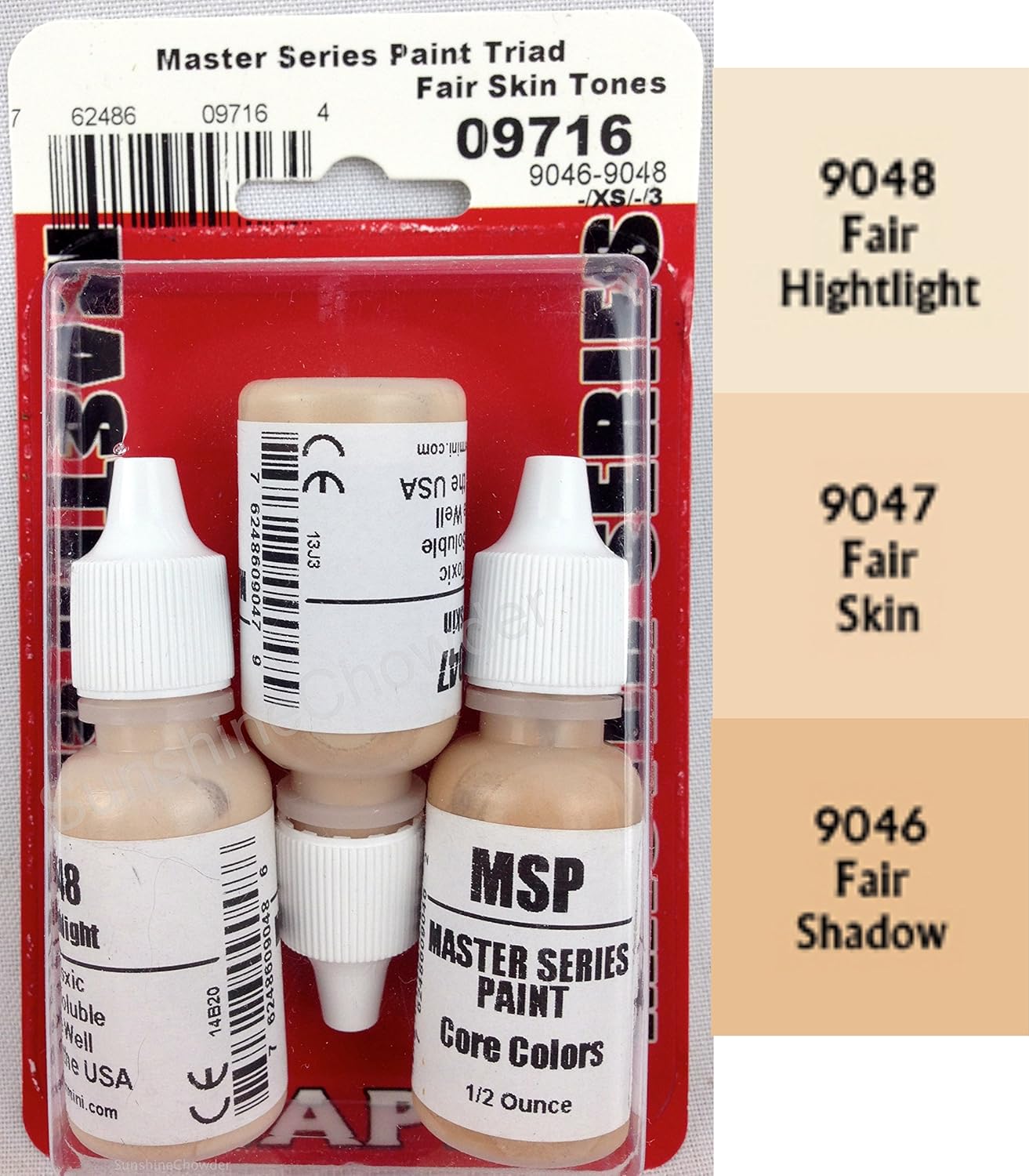 Reaper Master Series Paints Fair Skin Tones (3 x 0.5oz)