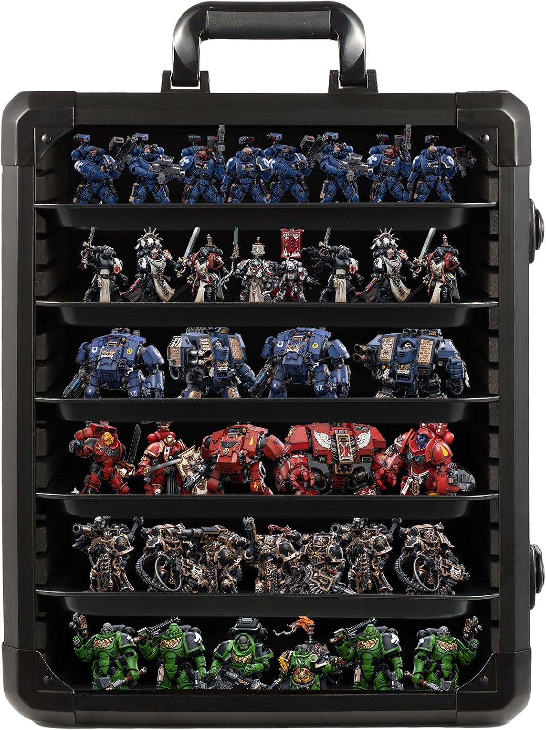Miniature Carrying Case with 6 Trays, Aluminum Alloy Frame