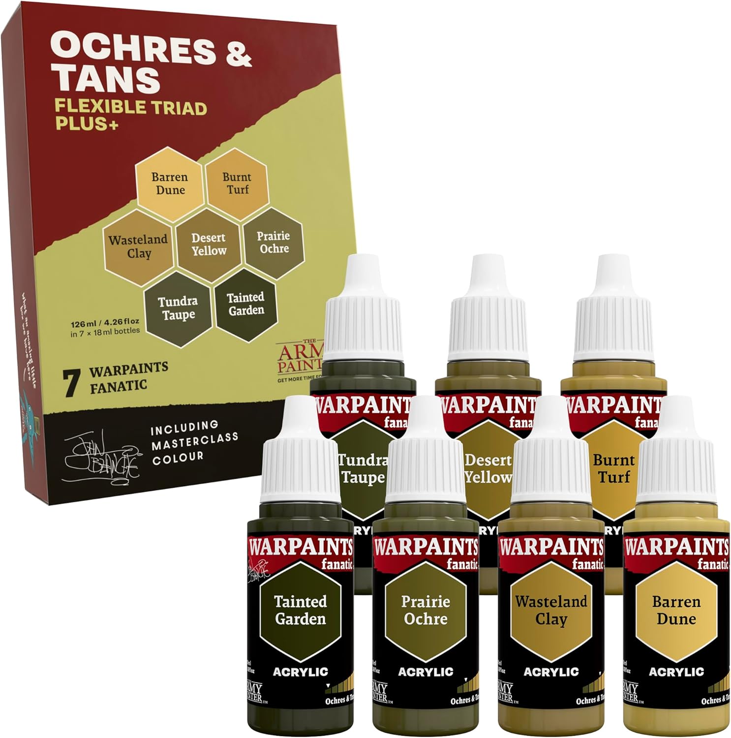 The Army Painter, Warpaints Flexible Triad PLUS+: Ochres & Tans, 7 x 18 ml acrylic paints