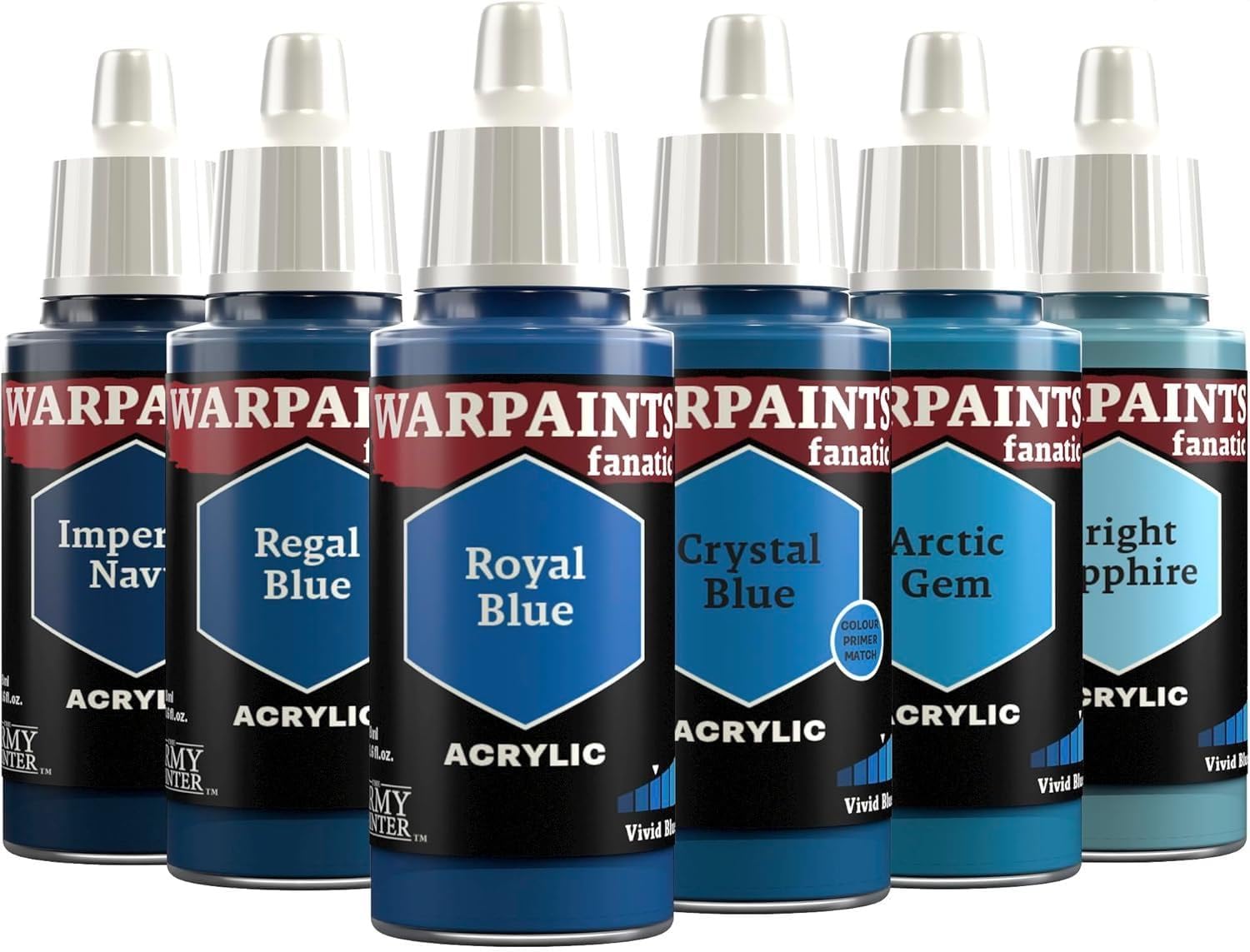 The Army Painter, Warpaints Fanatic Flexible Triad: Vivid Blues, 6 x 18 ml acrylic paints