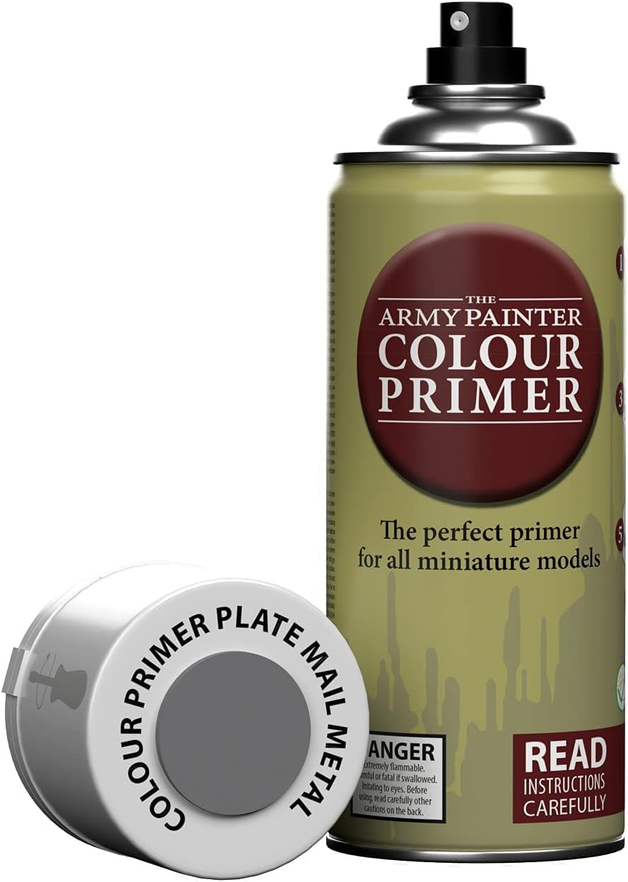 The Army Painter Colour Primer Plate Mail Metal, 400 mL Acrylic Spray Primer