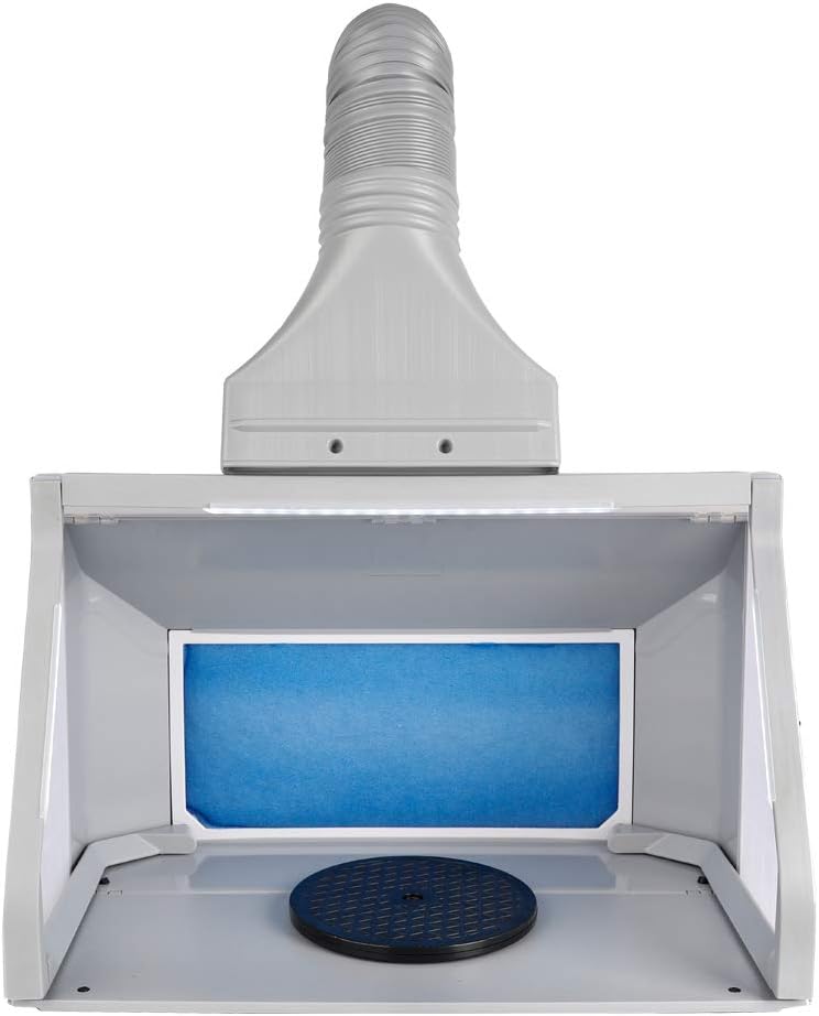 OPHIR Airbrush Paint Booth with Dual Fans, Portable Paint Spray Booth for Airbrushing with 3 LED Lights & Exhaust Hose, for Model, Hobby, Crafts