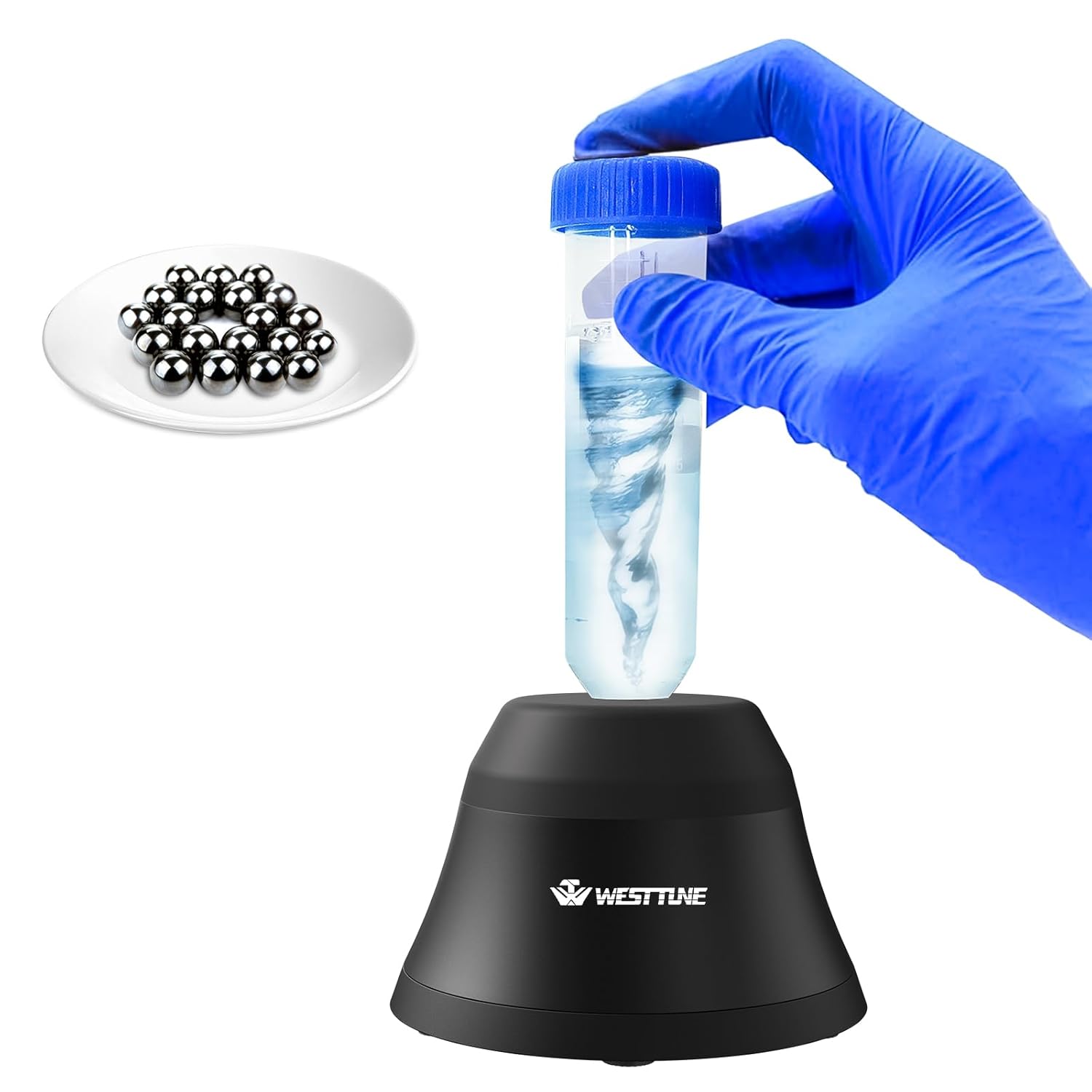 WEST TUNE Lab Mini Vortex Mixer 4000rpm High-Speed Paint Shaker & Paint Mixer for Acrylic Paints, Gel Polish, Tattoo Ink, Eyelash Adhesives, Test Tubes & Microtubes