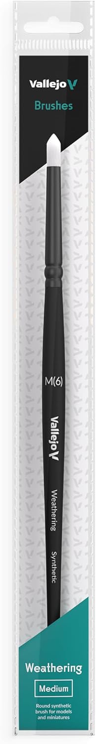 Vallejo Weathering B08002 Round Synthetic Brush - Medium (6)