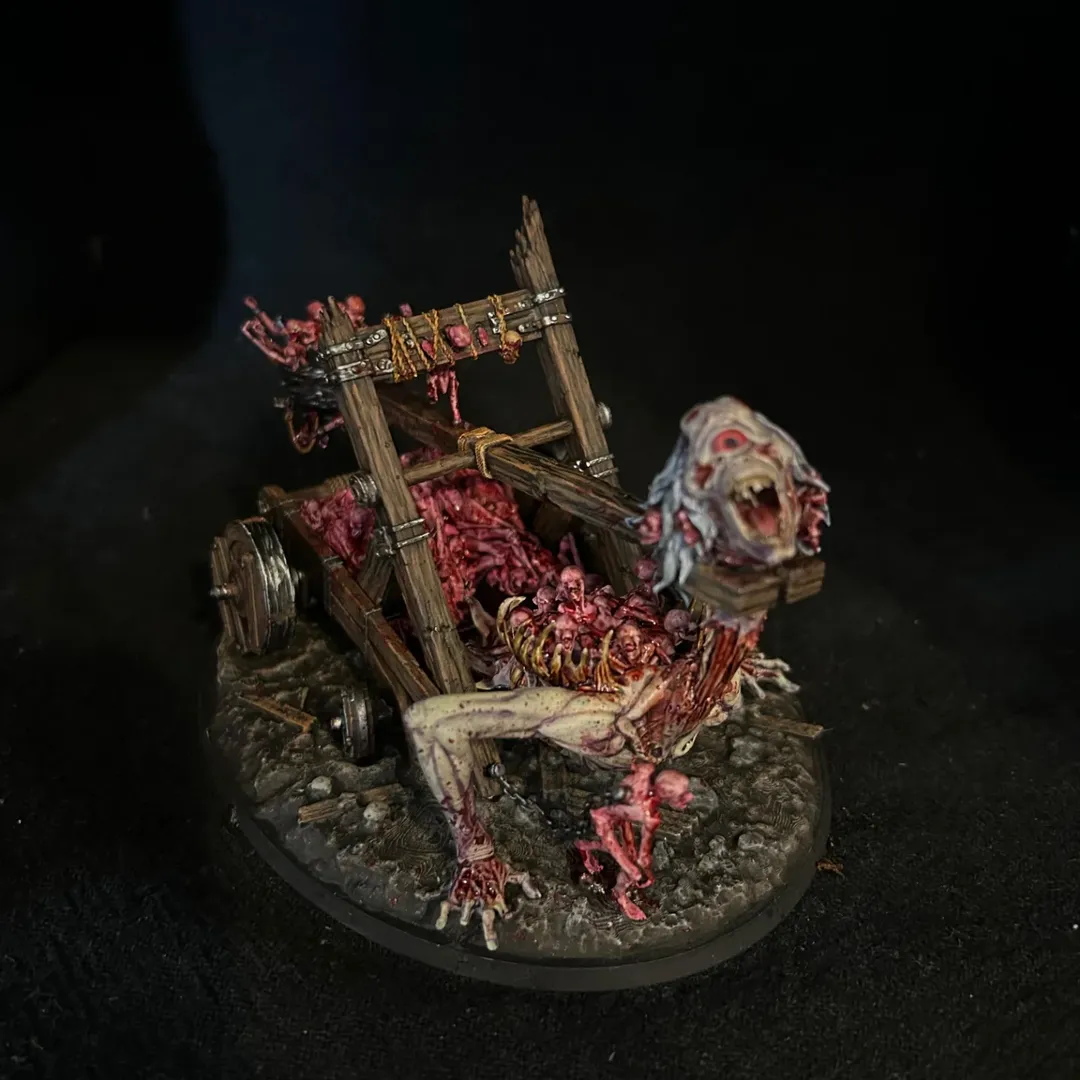 Hand-painted miniature catapult